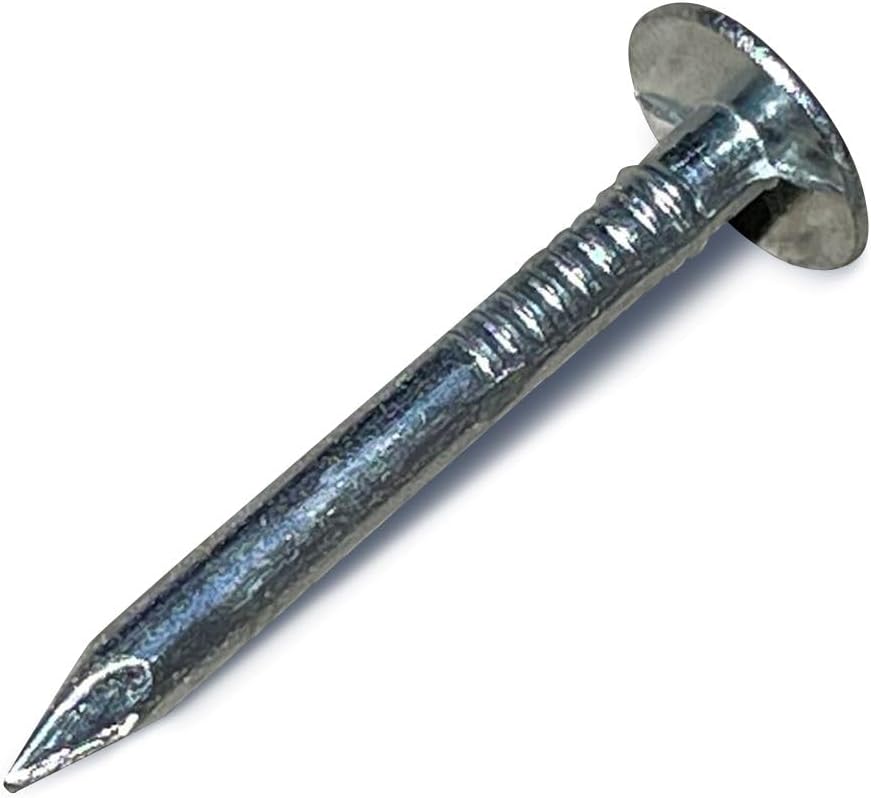 Sandbaggy 1-1/4' Galvanized Roofing Nails - Install Shingles, Siding, Insulation Board, Felt Paper - Flat Head, 11 Gauge Steel, Smooth Shank (120, Pounds)