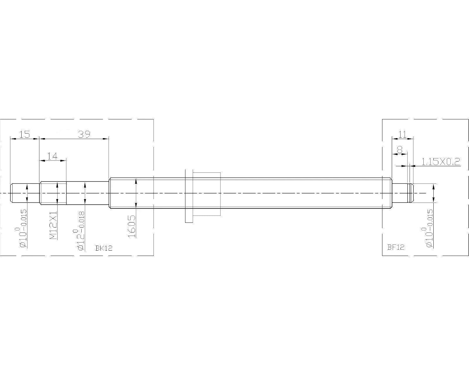 1 Set 16mm Ball Screw SFU1605 / SFU1610 with 5mm / 10mm Pitch Single Ball Nut + Bearings for CNC(SFU1605,700mm)