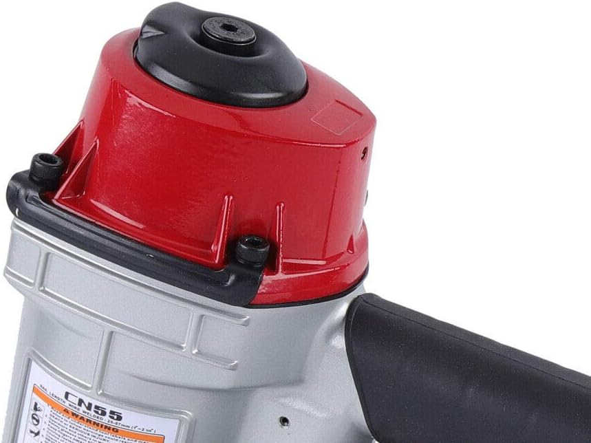Pneumatic Siding Coil Nailer Gun, 25-57mm Gauge Handheld Air Framing Stapler Gun Roofing Nailer CN55 for Woodworking Fences Plywood Furniture