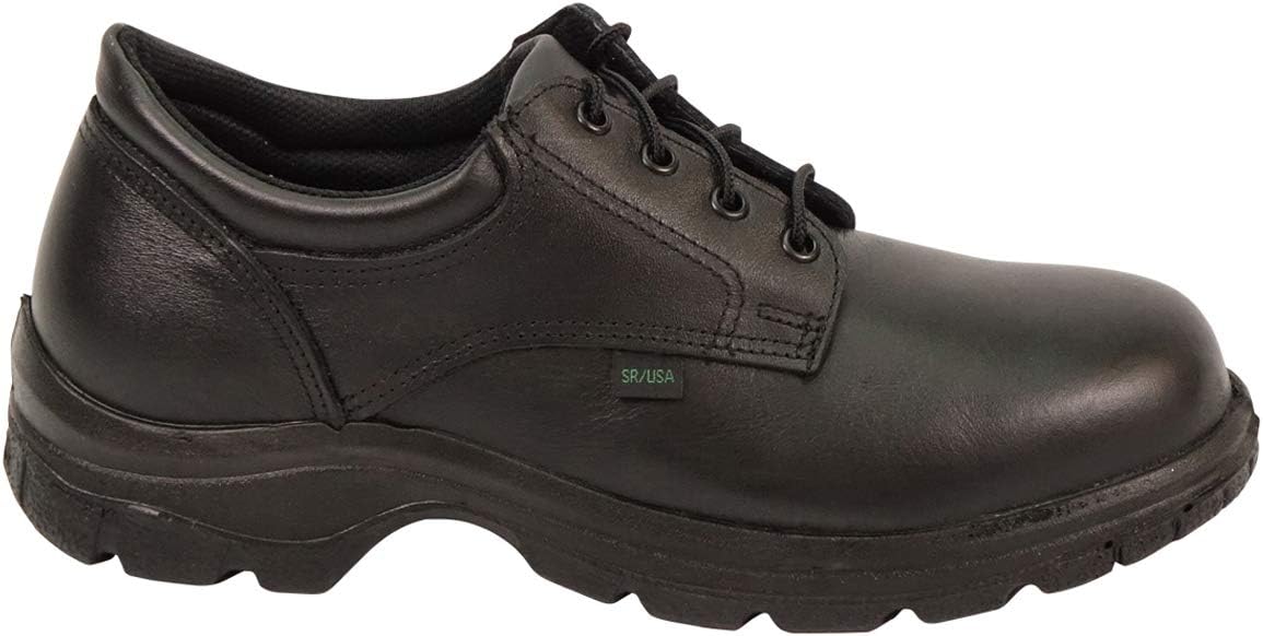 Thorogood Soft Streets Plain Toe Oxford Work Shoes for Men - Premium Leather with Comfort Insole and Slip-Resistant Outsole; Berry Compliant and Postal Certified