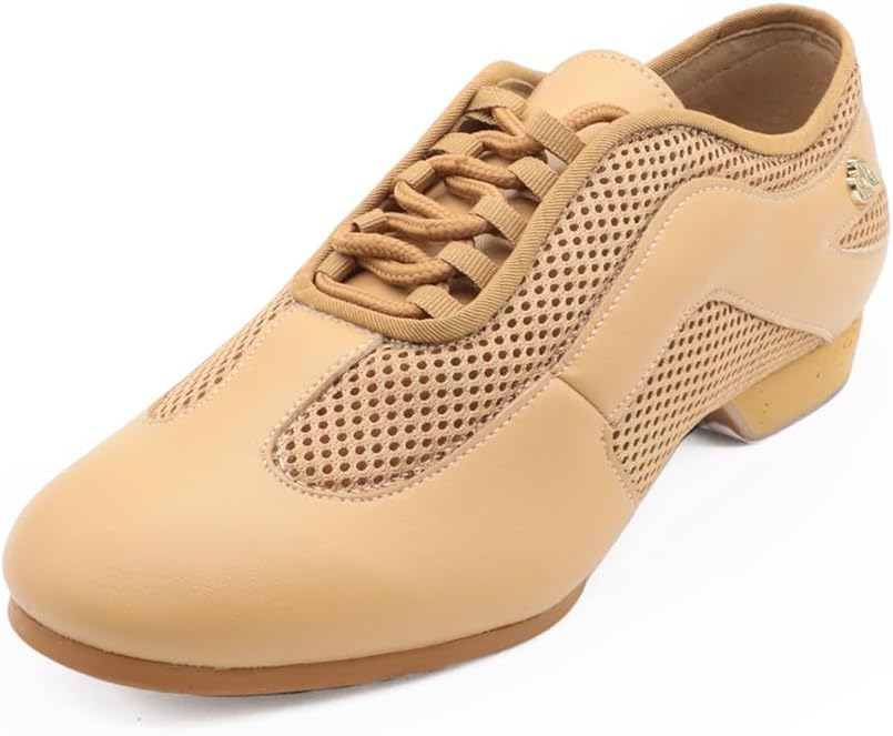 Professional Split Sole Jazz Latin Ballroom Dance Shoes for Men Leather with Mesh Performance Training Footwear Practice AM-2