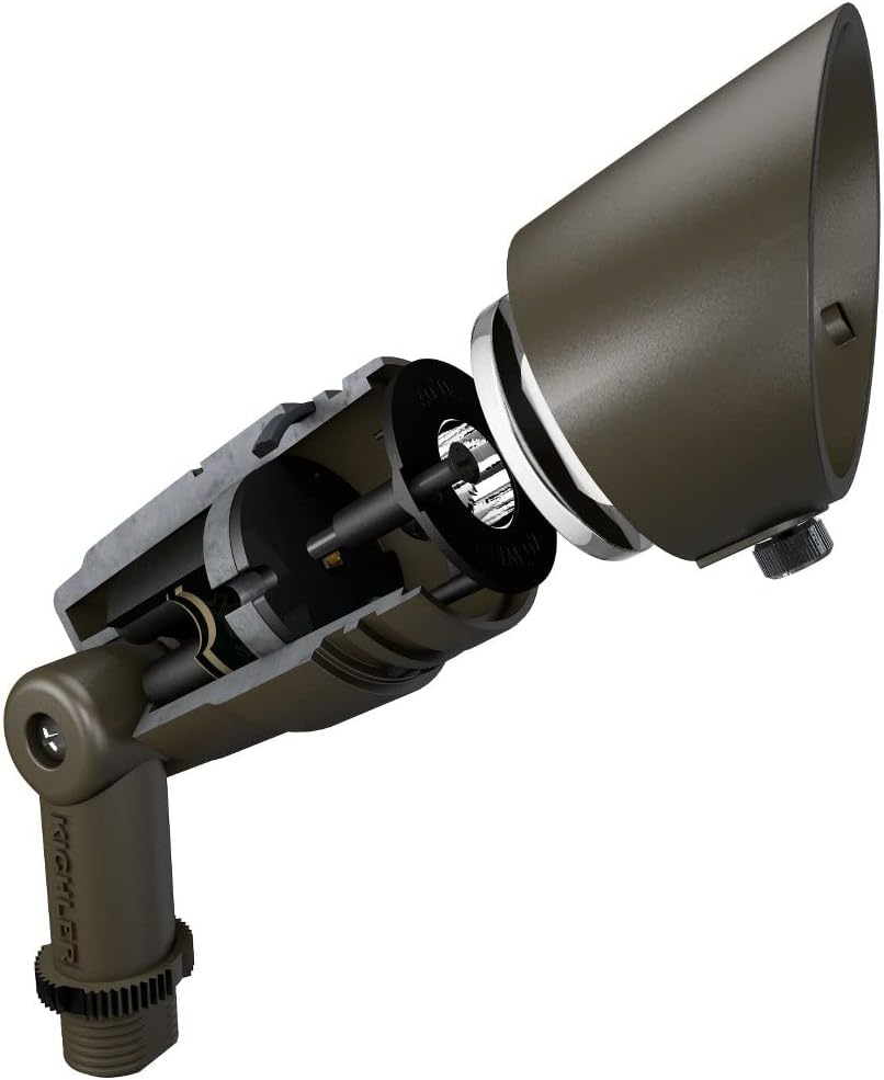 KICHLER Landscape LED 5.5 Watt 3000K Landscape Accent Light with Variable Lumen Output in Textured Architectural Bronze, 16015AZT30