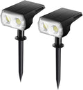 LED Landscape Solar Spotlights,350LM 6500K Daylight White Outdoor Solar Powered Garden Lights,Dusk to Dawn IP67 Waterproof for Garden Yard Patio Driveway Porch,6500K,8 pcs (6500k 4 pcs)