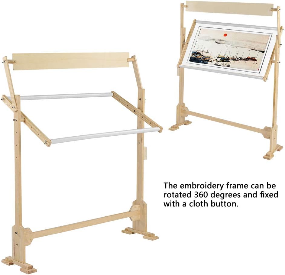 Embroidery Stand,Pillowcase Embroidery Frame Portable Embroidery Frame Easy To Install Adjustable Wood Cross Stitch Frame Stand ,Standing Cross Stitch Frame For Art Craft Sewing And Hanging