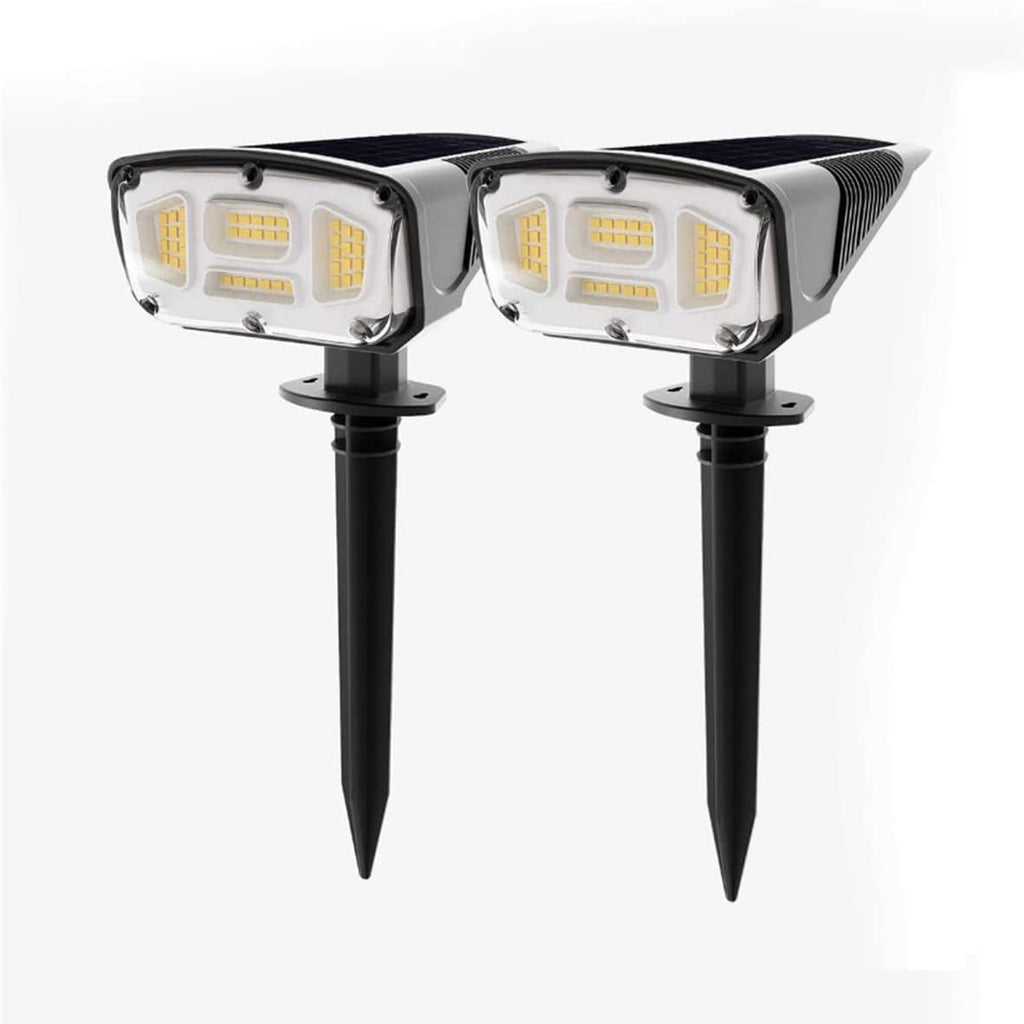 Solar Lights Outdoor Garden,IP67 Waterproof 52LED Solar Spot Lights Outdoor 3Mode Solar Outdoor Lights 2 in 1 Solar Landscape Spotlights/Wall Lights Decorative for Pathway Yard Patio,2 pcs