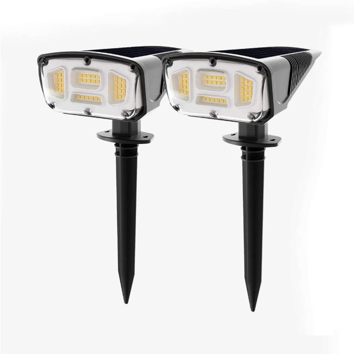 Solar Lights Outdoor Garden,IP67 Waterproof 52LED Solar Spot Lights Outdoor 3Mode Solar Outdoor Lights 2 in 1 Solar Landscape Spotlights/Wall Lights Decorative for Pathway Yard Patio,2 pcs