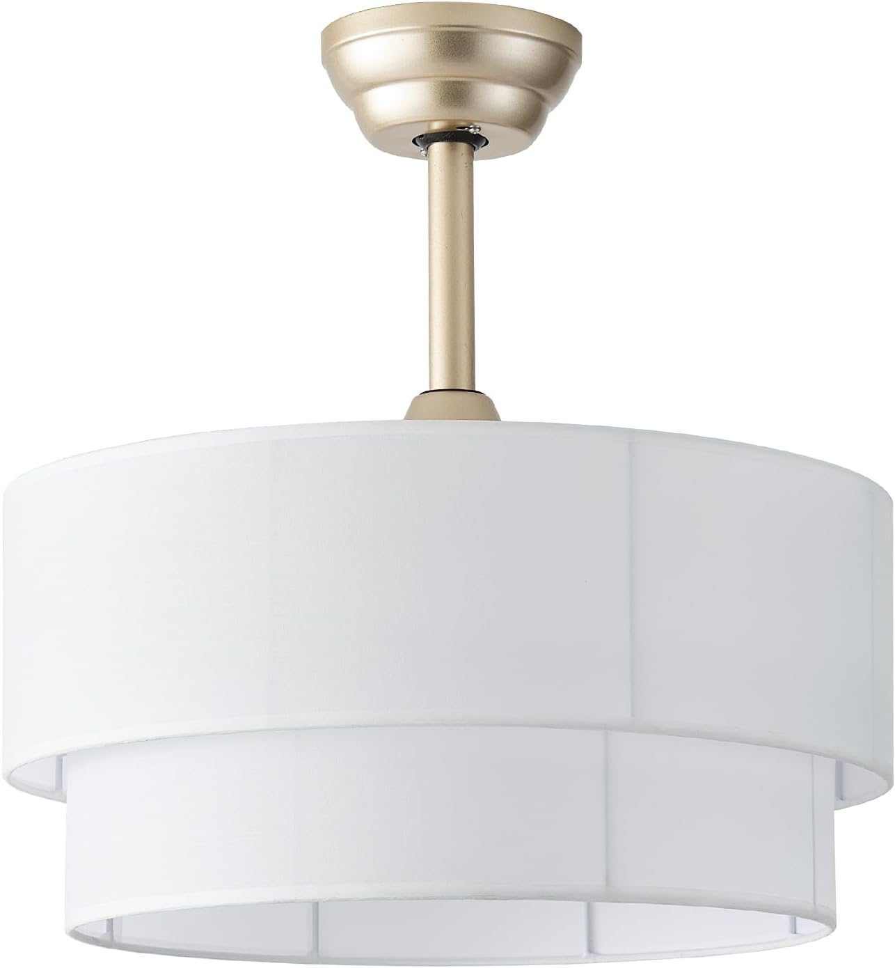 20' Boho Ceiling Fans with Lights, Fabric Fandelier Chandelier Ceiling Fan with Light Remote Control, Caged with 6 Speeds for Bedroom, Nursery(White)