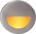 WAC Landscape Lighting, LEDme 120V LED Half-Round Indoor and Outdoor Step and Wall Light Amber 1800K LED in Brushed Nickel