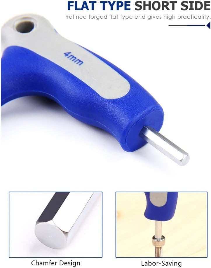 Allen Key Set 8 Pcs T-Shaped 2-10mm Hex Wrench Universal Spanner Screw Nuts Key Ball End Multitool Repair Tool Kit