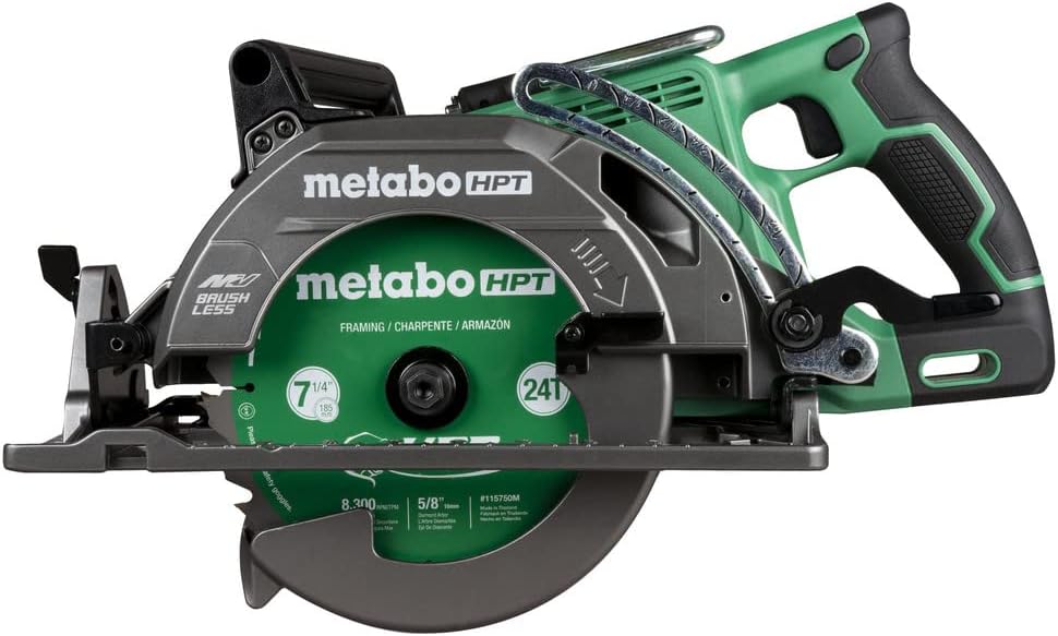 Metabo HPT 36V MultiVolt 7-1/4 Inch Rear Handle Circular Saw, Tool Only – No Battery, Lightest Weight in Its Class, 53° Bevel Capacity, High-Capacity Cutting, C3607DWAQ4