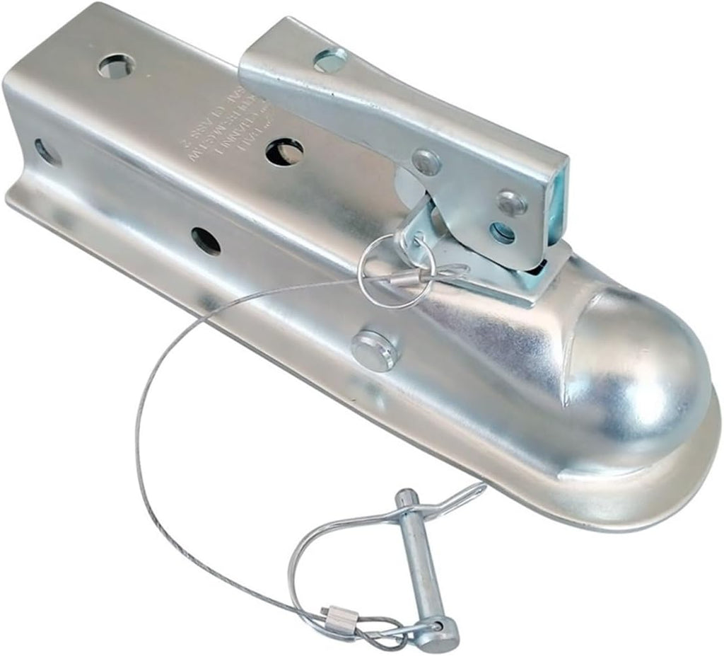 2'x 2'Straight Tongue Trailer Coupler for 2in Channel,2in Hitch Ball,3500 Lbs,Electroplated,RV Parts,Camper Caravan Accessories(Opition(1))