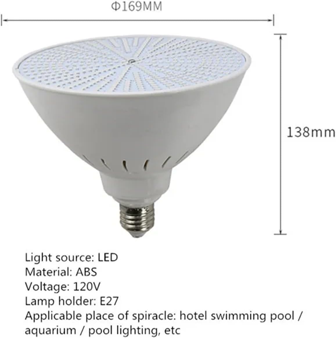 IP68 Par38 Light Pool Light Spotlight Underwater Lights Landscape Decorative Swimming Pool Par56 Light Lighting 1pcs