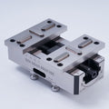 6.7 Inch (H77-L78-L) CNC self centering vise, with a stroke of 3 Inch, widened jaws, and the ability to add irregular jaws for clamping.