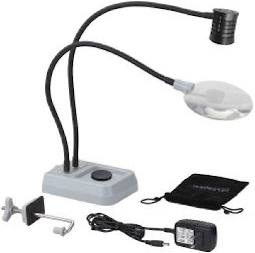 Alert FTL130 LED Fly Tie Light with Magnifier, Black, Gray