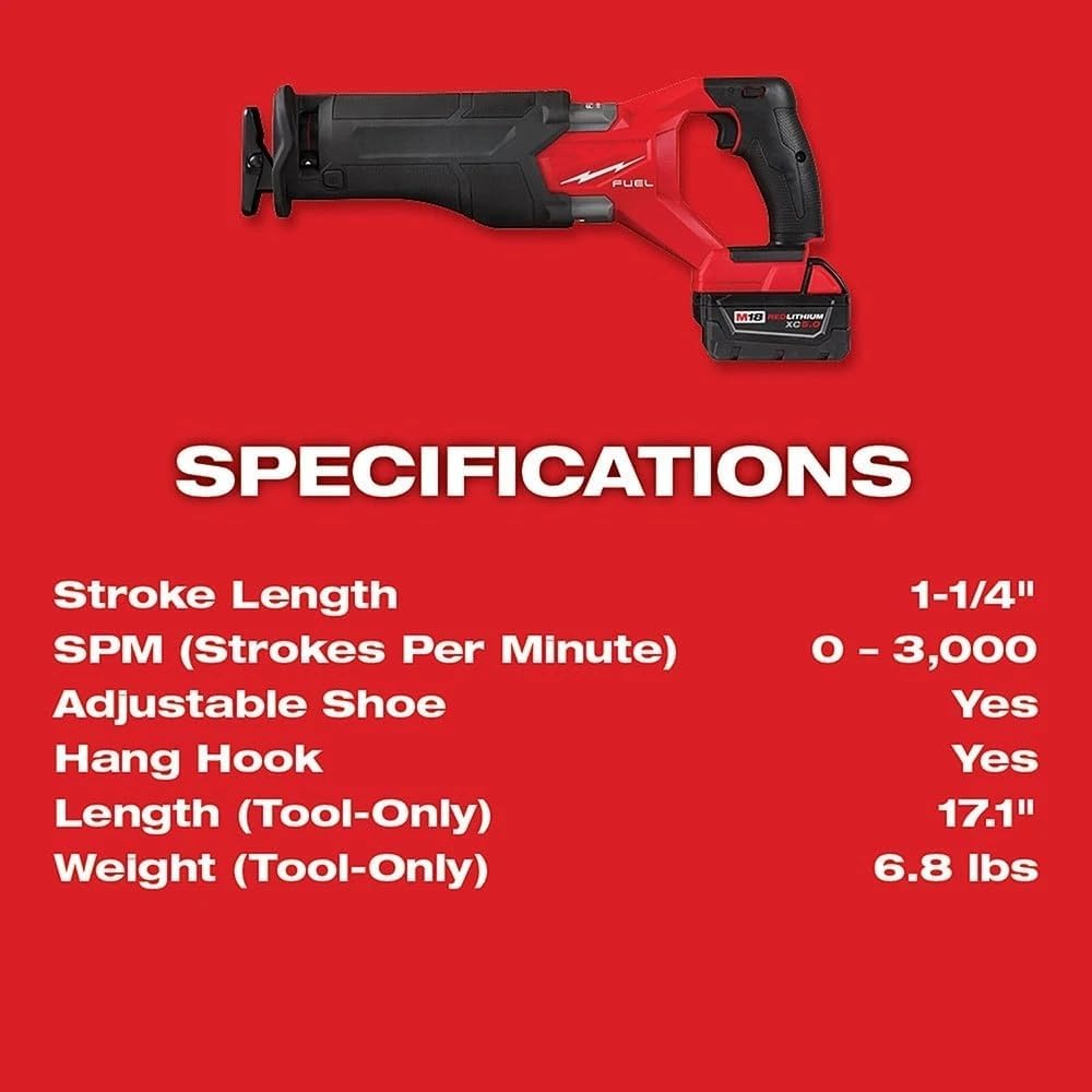 2821-22 Cordless Power Reciprocating Saw for Milwaukee M18 Fuel 18V Reciprocating Saw Kit
