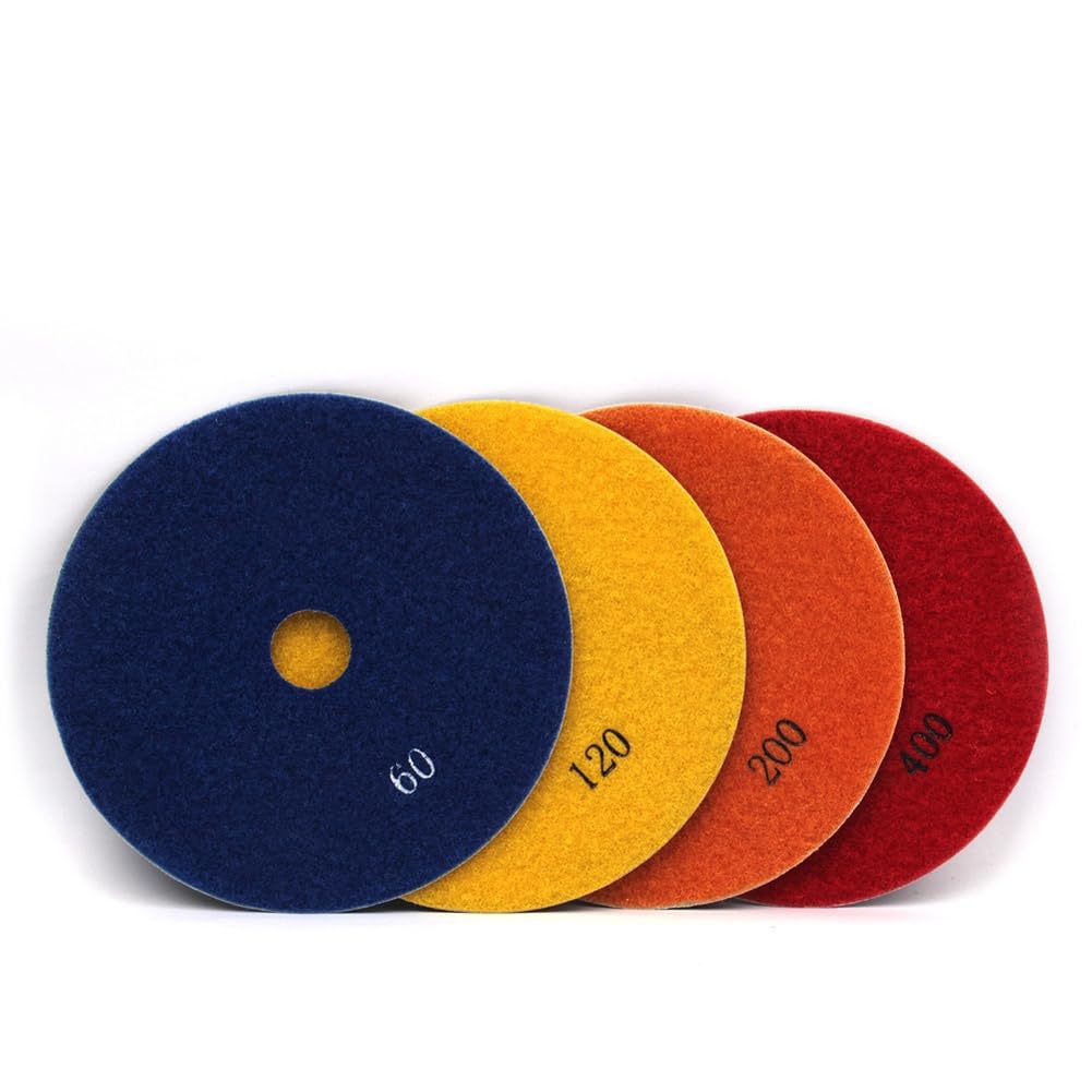 6' Electroplated Diamond Polishing Pads- 4PCS Wet Dry Sanding for Granite Marble Concrete Ceramics Glass (6'-4PCS)