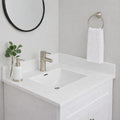 25'/31'/37' Solid Surface Polyurethane Resin Streamline Vanity Top With Sink, Durable, Consistent Color, Easy-to-Clean, Built-in Overflow (25'W x 22'D)