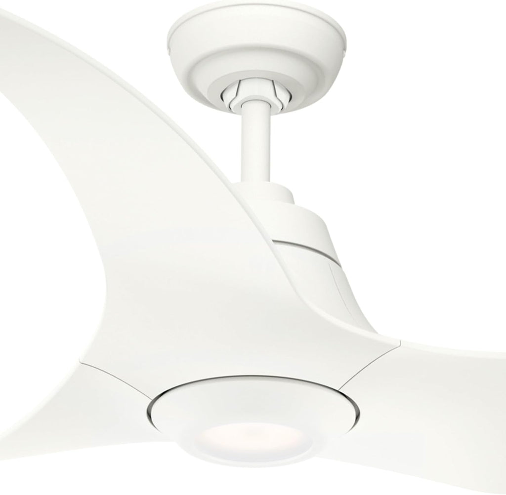 Hunter Fan 60 inch Ceiling Fan with Light and Remote, Outdoor or Indoor White Ceiling Fan for Porch, Living Room, Office, Kitchen, Garage, 3 Blades (Renewed)