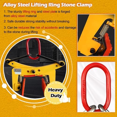 Heavy Duty Granite Slab Lifting Clamps for Secure Handling and Transport, Adjustable Jaw for Versatile Use, Ideal for Stone and Steel Plate Lifting