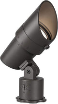 WAC Landscape Lighting, LED 120V Line Voltage Medium Size Accent Light with Adjustable Beam Angle and Integral Brightness Control 3000K Warm White Built-in LED in Solid Brass Coated with Bronze