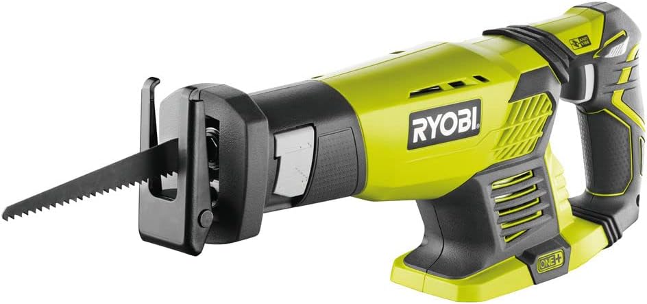 RYOBI - Reciprocating Saw 18V ONE+ (without Battery or Charger) - Blade Stroke 22 mm - Cutting Capacity 18 cm - Adjustable Shoe, Gripzone Grip, Anti-Vibration - Blade Change without Tool - RRS1801M