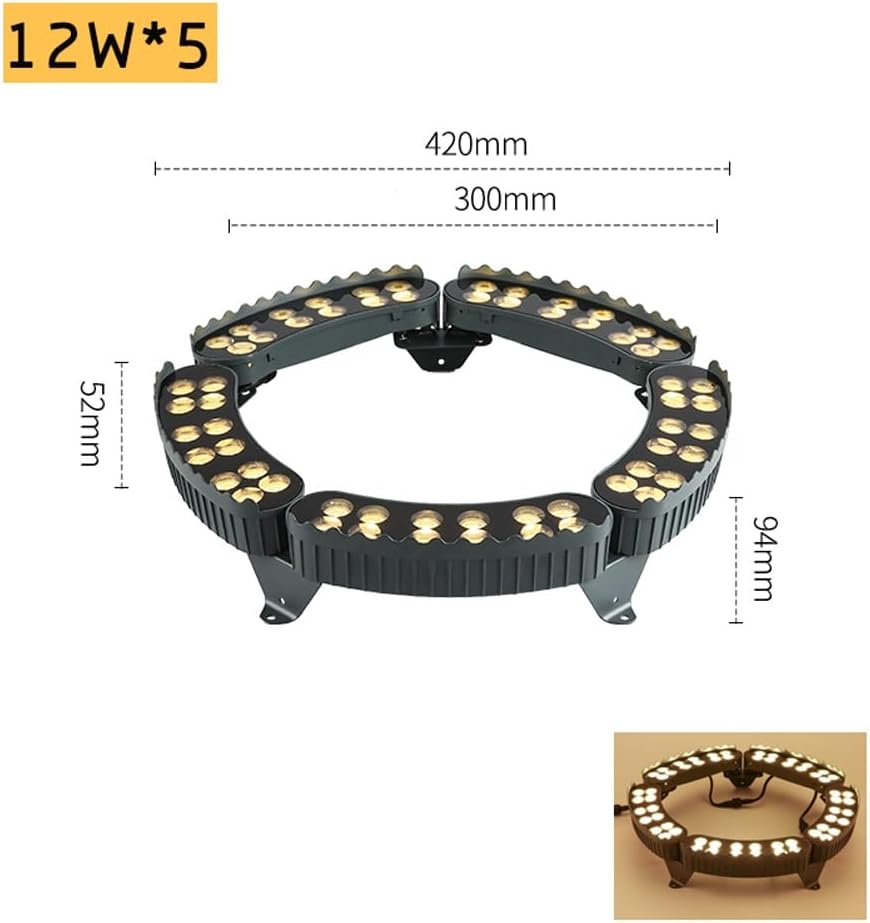 Ring Lights for Tree Roots Uplighting, Outdoor Low Voltage Landscape Lighting Kit,IP65 Garden Lights Decorate,12W 1160LM 24V Wired Outdoor LED Spotlight for Tree Building(3000K,5-Lights)