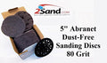 Abranet 5 inch Dust-Free Sanding Discs with Pad Protector 80 Grit