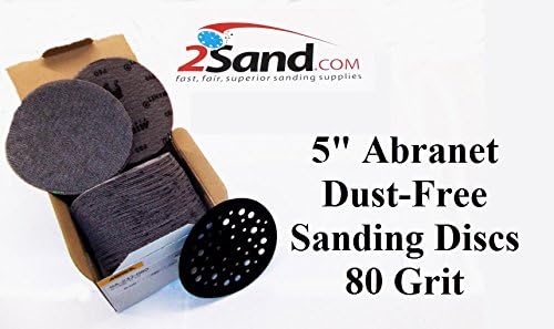 Abranet 5 inch Dust-Free Sanding Discs with Pad Protector 80 Grit