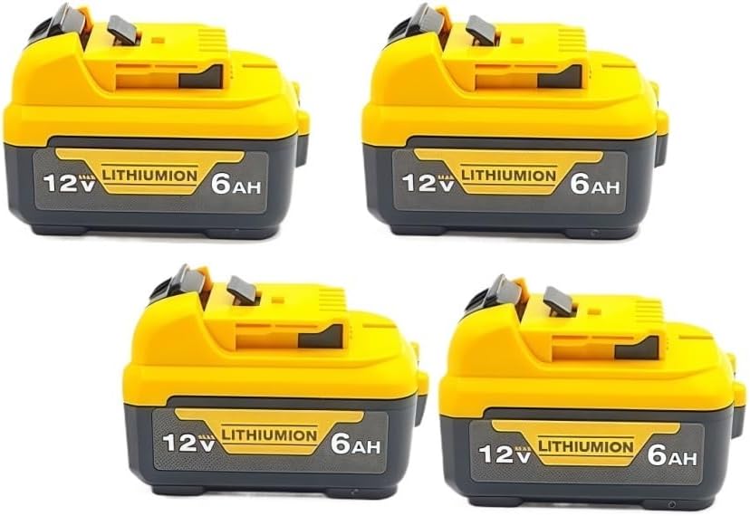 12V Replacement Lithium-Ion Battery Compatible With Dewalt DCD710 DCB123 DCB125 DCB124 DCB122 Cordless Powe Electric Saw Reciprocating Saw Tool Packs(4PCS 6Ah)