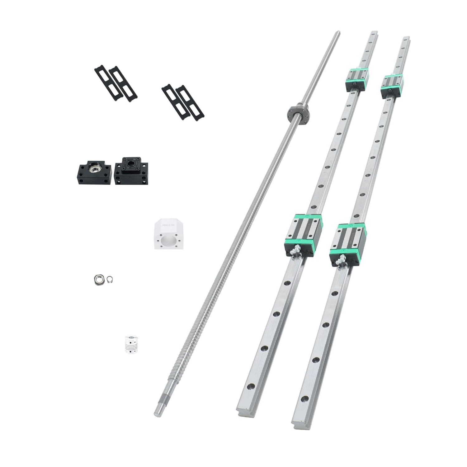 findmall 2PCS HGR20-1200mm Rail 1PCS SFU1605-1200mm Linear Guide Rail Ball Screw Set with BF12, BK12 Blocks, DSG16H Nut, Coupling for CNC Router Lathe Mill