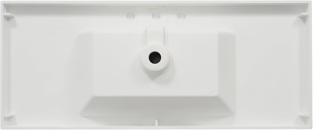 Christopher Knight Home Meril 47.25' Resin Basin for Bathroom Vanity, Bathroom Sinks with 3-Faucet Holes, Vanity Sink Top only, Faucet and Cabinet not Included, Built-in Overflow Feature, White