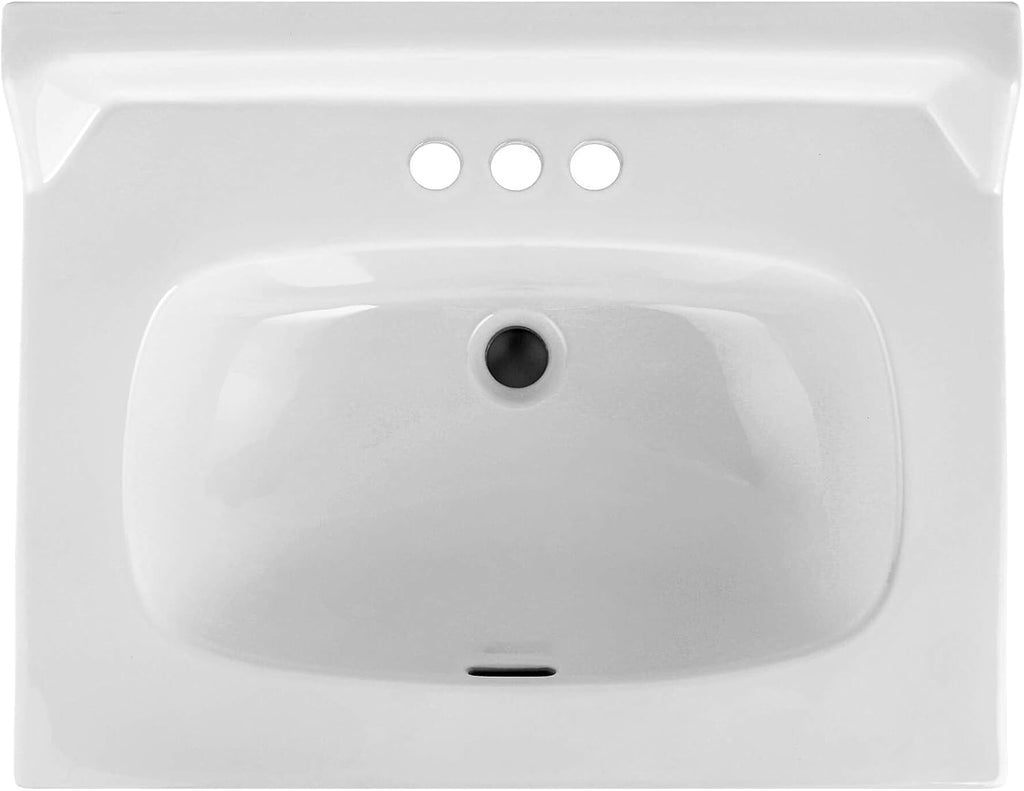 Fine Fixtures Ceramic Bathroom Sink Top with Raised Back - Fits Standard 24' Vanity | Elegant and Durable Bathroom Sinks for Modern Homes - Upgrade Your Space - Perfect for Any Bathroom Design