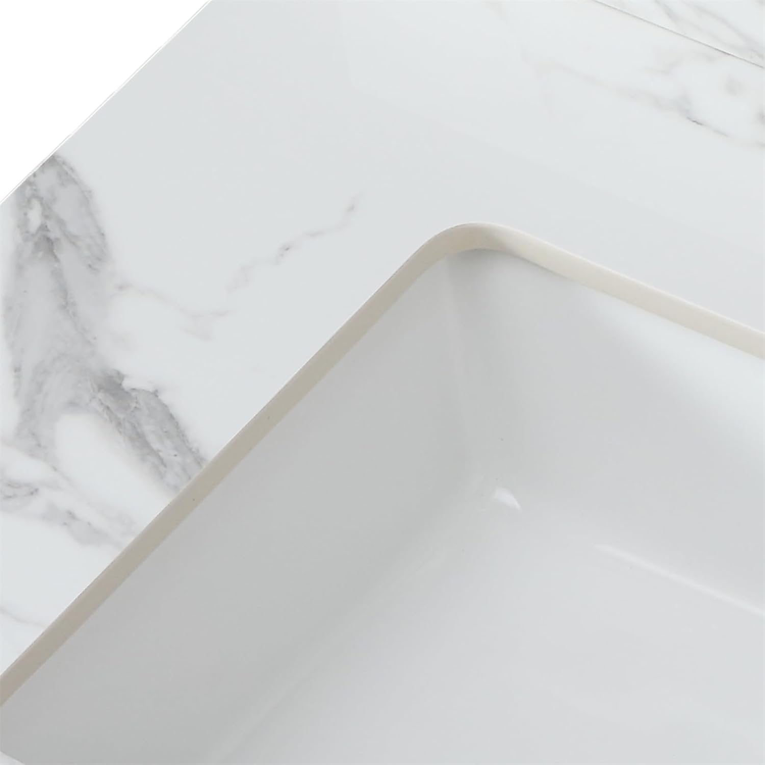 31x22 Marble Bathroom Vanity Top with Sink, Vanity Top with Sink with Pre-drilled Holes and 4' Backsplash, Perfect for Home & Rental Properties