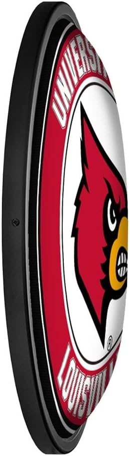 The Fan-Brand Louisville Cardinals Round Slimline Lighted Wall Sign - Football, Basketball & Baseball Wall Decor - College Sports Decor for Home, Office, Game Room, Fan Cave, Garage - USA Made