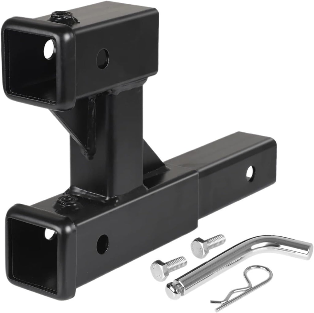 Compatible With 2 Inch Extender To 10 Inch Max Length Adjust 7-1/2 Inch Riser Or Drop 4,000 Lbs Dual Hitch Extension With Bolt Nut Kit