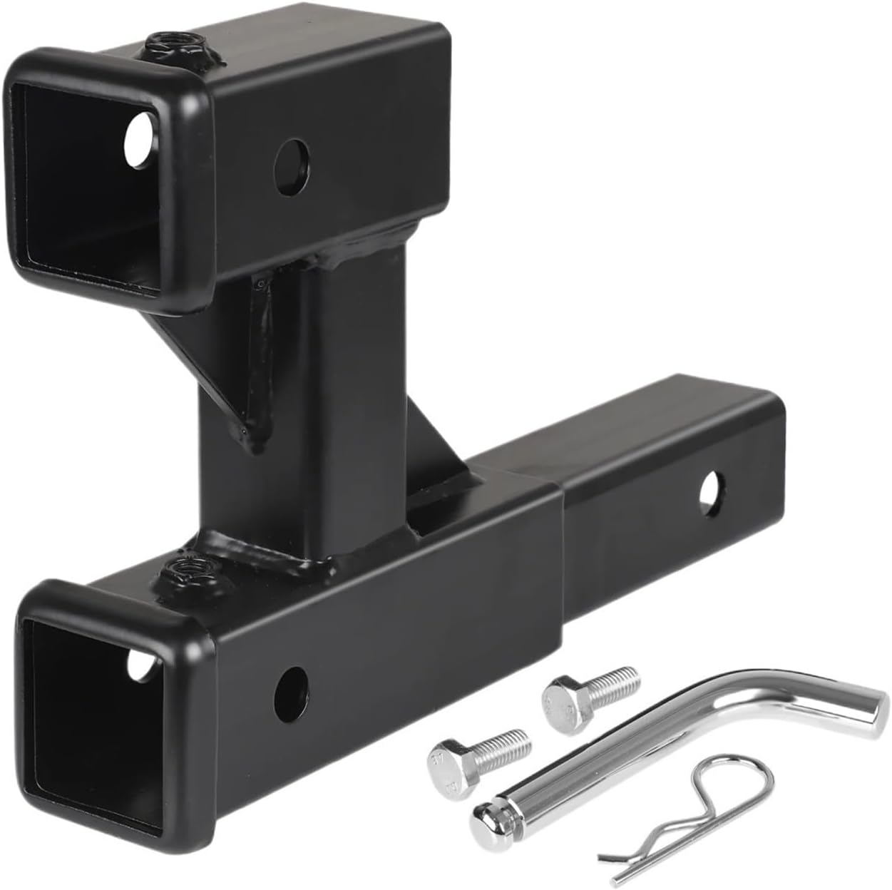 Compatible With 2 Inch Extender To 10 Inch Max Length Adjust 7-1/2 Inch Riser Or Drop 4,000 Lbs Dual Hitch Extension With Bolt Nut Kit