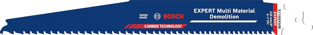 Bosch 10x Expert Multi Material Demolition S1169XHM Blade (for Wood with Metal, Construction Wood with Mortar and Nails, Length 225 mm, Professional Accessory Reciprocating Saw)