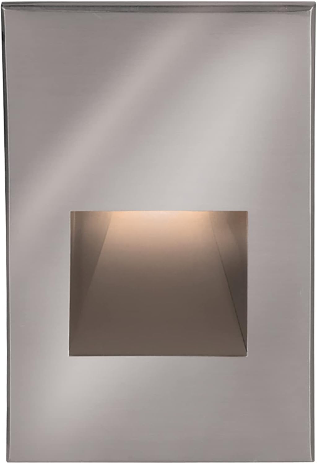 WAC Landscape Lighting, LEDme 120V LED Vertical Indoor and Outdoor Step and Wall Light 2700K Built-in LED in Stainless Steel