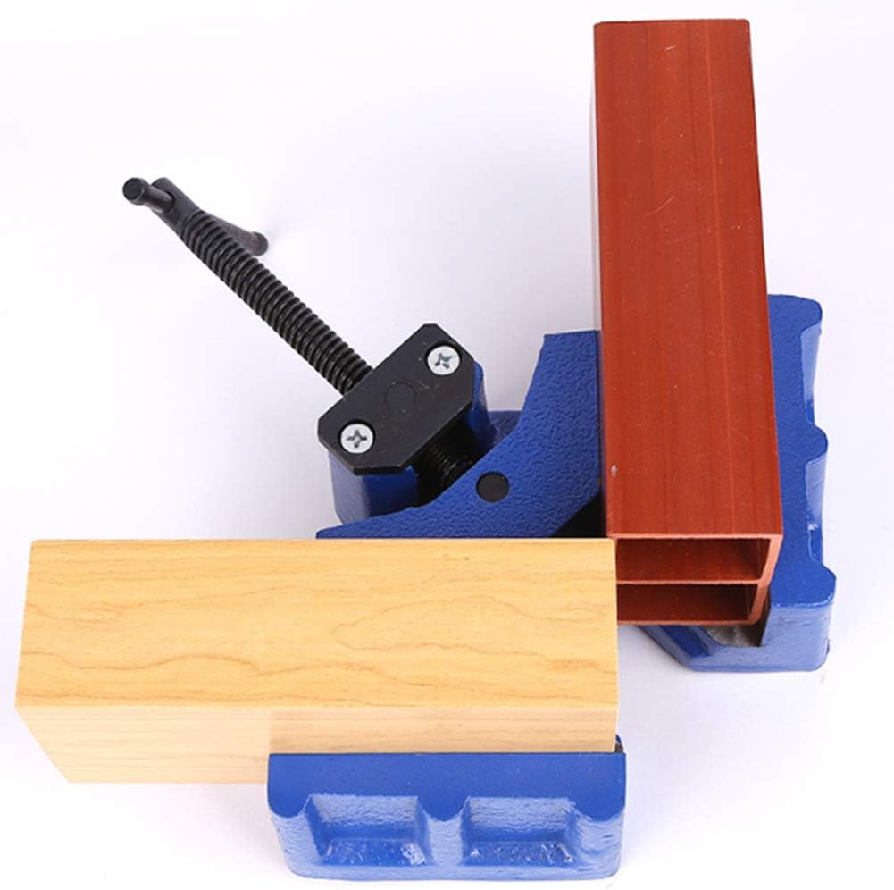 Right Angle Clamp Single Handle 90 Degree Corner Clamp Adjustable Vise Aluminum Alloy Right Angle Clip Clamp Tool Woodworking Photo Frame Vise Holder - Blue