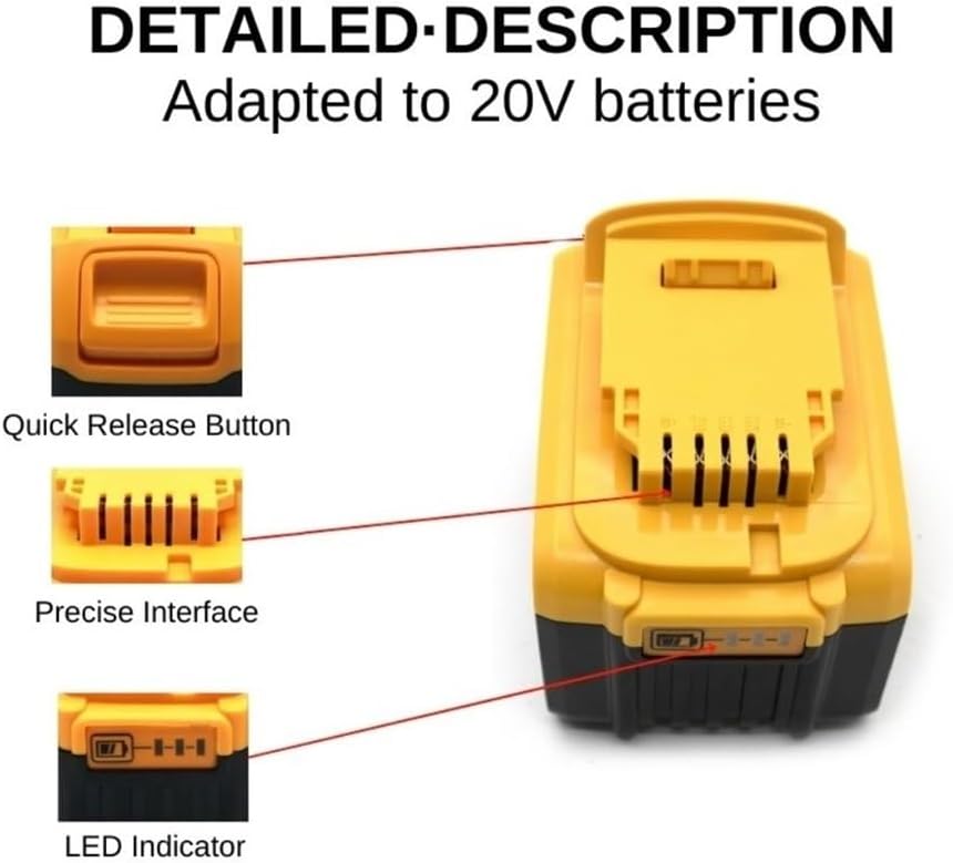 20V Replacement Lithium-Ion Battery Compatible With Dewalt DCB200 DCB206 DCB207 DCB204 Cordless Power Reciprocating Saw Drill Nail Gun Tool Packs(6Ah 3pcs)