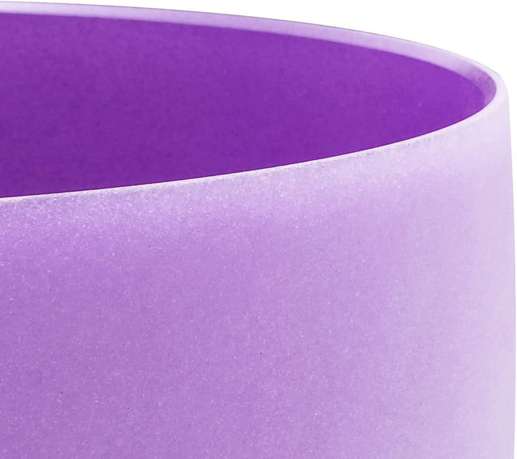 FMTY 10inch Crystal Singing Bowls set prefect pitch(±10HZ) Blue(Throat)+ Purple(Crown) with Soft Carrying Bag Sound Bowls Chakra Bowl