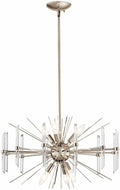 Kichler Eris 6-Light Chandelier with Optical Crystal Rods in Polished Nickel, Modern Mid Century Dining Room Light Fixture for Living Room or Foyer (23.5' x 16.5' x 23.5'), 44275PN