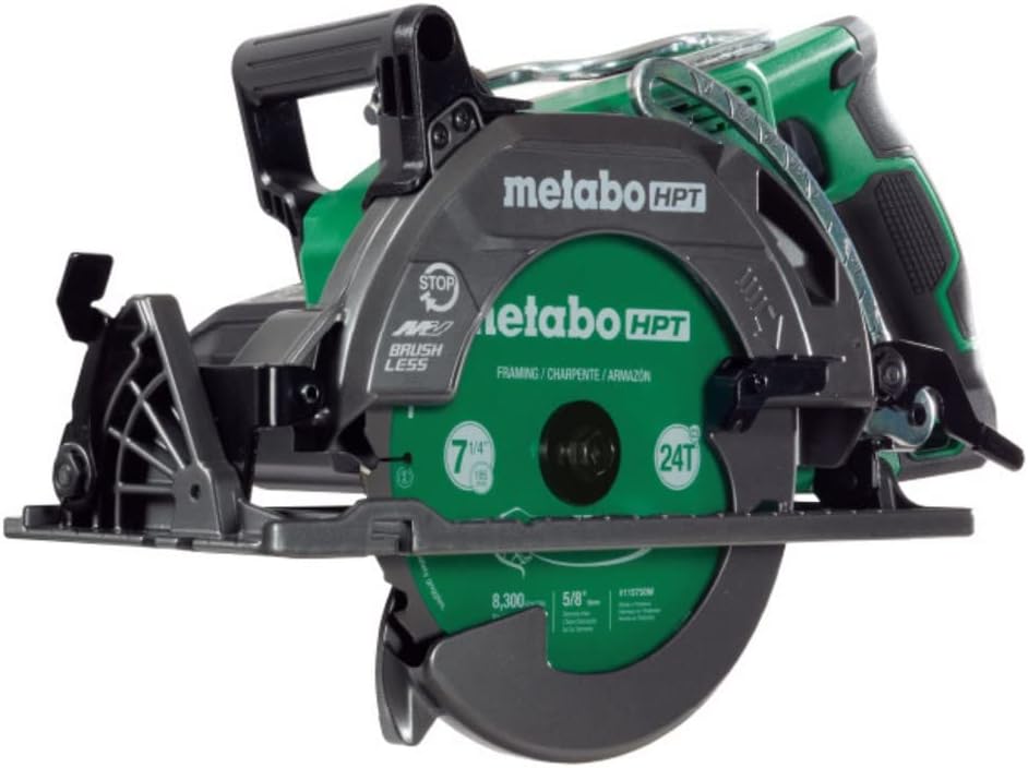 Metabo HPT 36V MultiVolt 7-1/4 Inch Rear Handle Circular Saw, Tool Only – No Battery, Lightest Weight in Its Class, 53° Bevel Capacity, High-Capacity Cutting, C3607DWAQ4