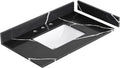 36 in. W x 22 in D Quartz Vanity Top in Black Marquina,with One Sidesplash & One Backsplash, Vanity Sink Top with Assembled Single Drop-in Sink, Pre-Drilled 8 Inch Faucet Hole Countertop