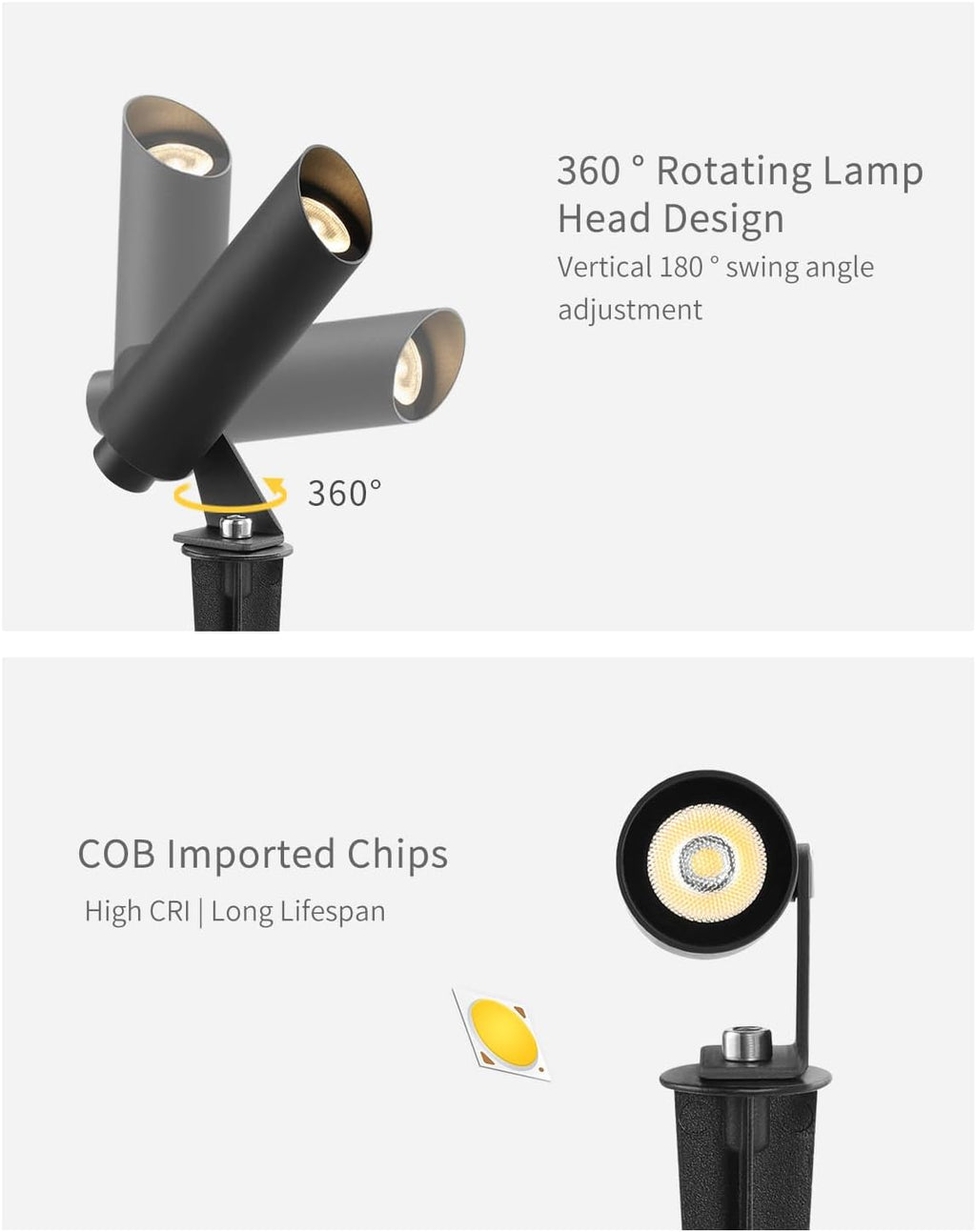 Outdoor Landscape Lighting, Mini Size Low Voltage LED Spotlight 2700K 4 Pack, IP65 Waterproof, with Quick Installation Accessories, for House Patio Garden Fence Tree Yard Plant Flags Use