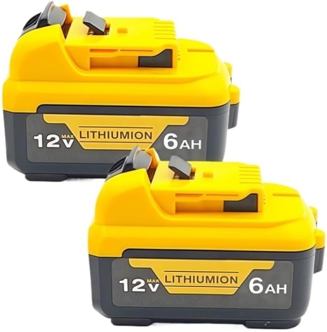 12V Replacement Lithium-Ion Battery Compatible With Dewalt DCD710 DCB123 DCB125 DCB124 DCB122 Cordless Powe Electric Saw Reciprocating Saw Tool Packs(2PCS 6Ah)