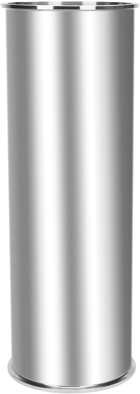 DERNORD Sanitary Spool Tube with Clamp Ends,Stainless Steel 304 Seamless Round Tubing with 8 inch Tri Clamp Ferrule Flange (Tube Length: 24 Inch / 610MM)