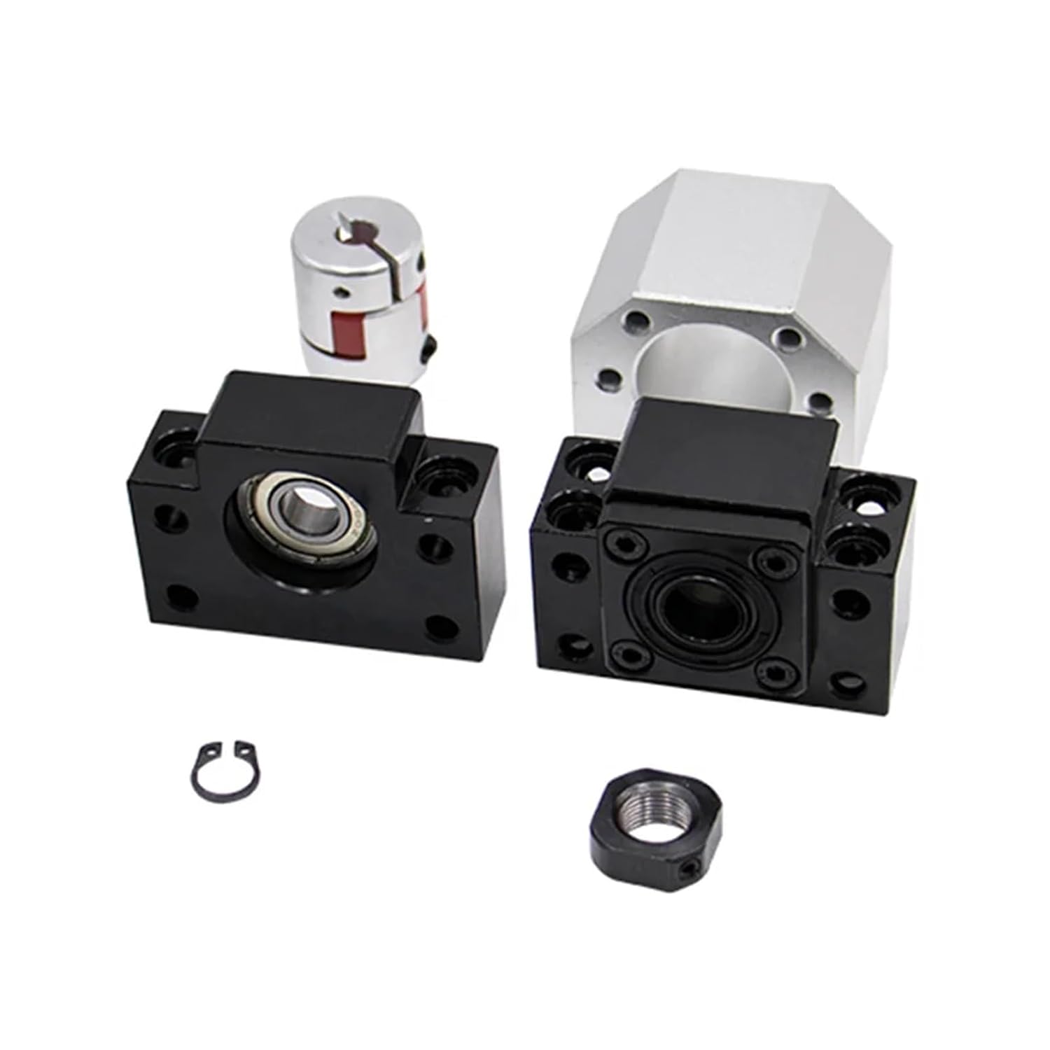 1 Set Dia 20mm Ball Screw SFU2005 / SFU2010 with 5mm / 10mm Pitch Single Ball Nut + Bearings for CNC Router(SFU2005 Set,600mm)