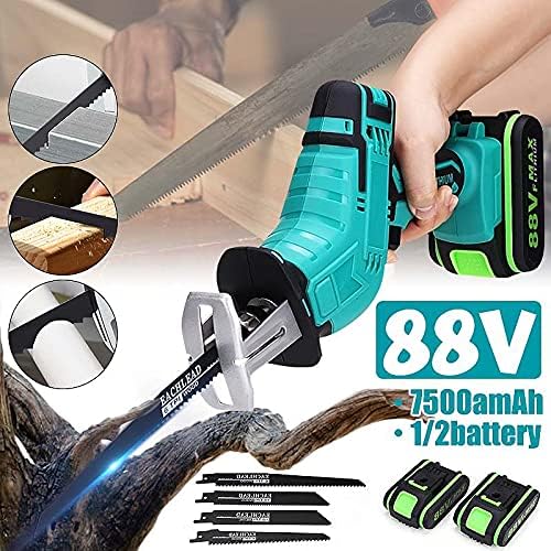 88V Cordless Reciprocating Saw - Powerful Handsaw for Metal, Wood & Pipe Cutting - Versatile Saber Saw with 4 Blade Kit for DIY & Professional Use