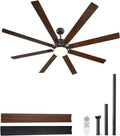 VEVOR 72 Inch Ceiling Fan with Light, 6-Speed Remote Control, Dimmable 3-Color Temperature, Reversible DC Motor, Modern Low Profile Flush Mount Fan for Bedroom, Living Room, Indoor/Outdoor Use, Black